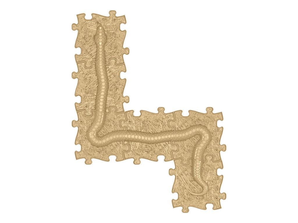 Tapis sensoriel Muffik parcours Serpent - 6 pièces, beige
