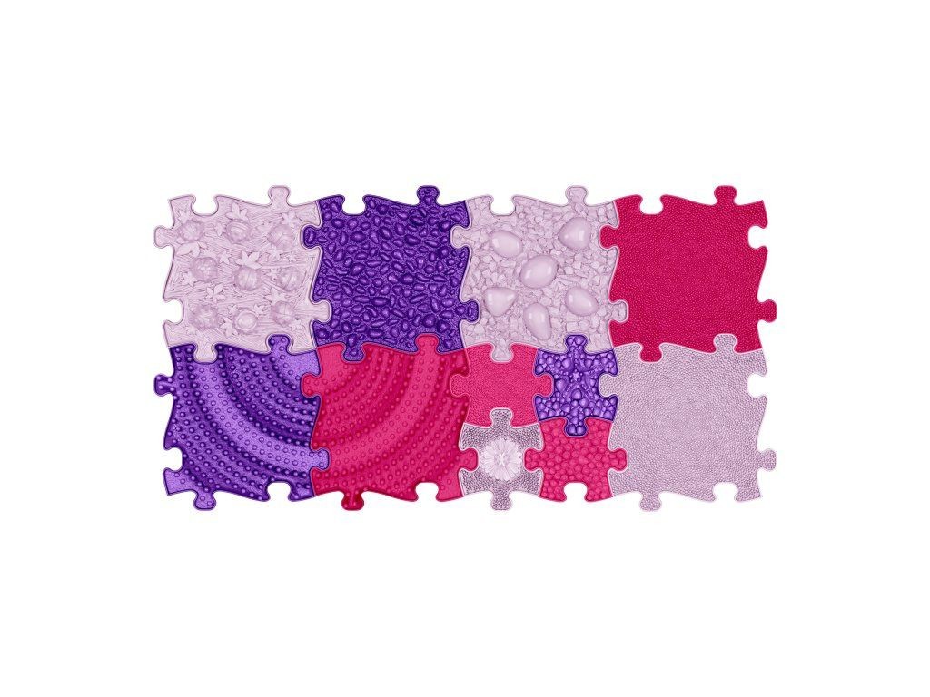 Tapis sensoriel Muffik ensemble Think Pink - 11 pièces, pink - lilac