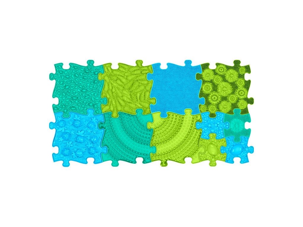 Tapis sensoriel Muffik ensemble Océan - 11 pièces, green - blue