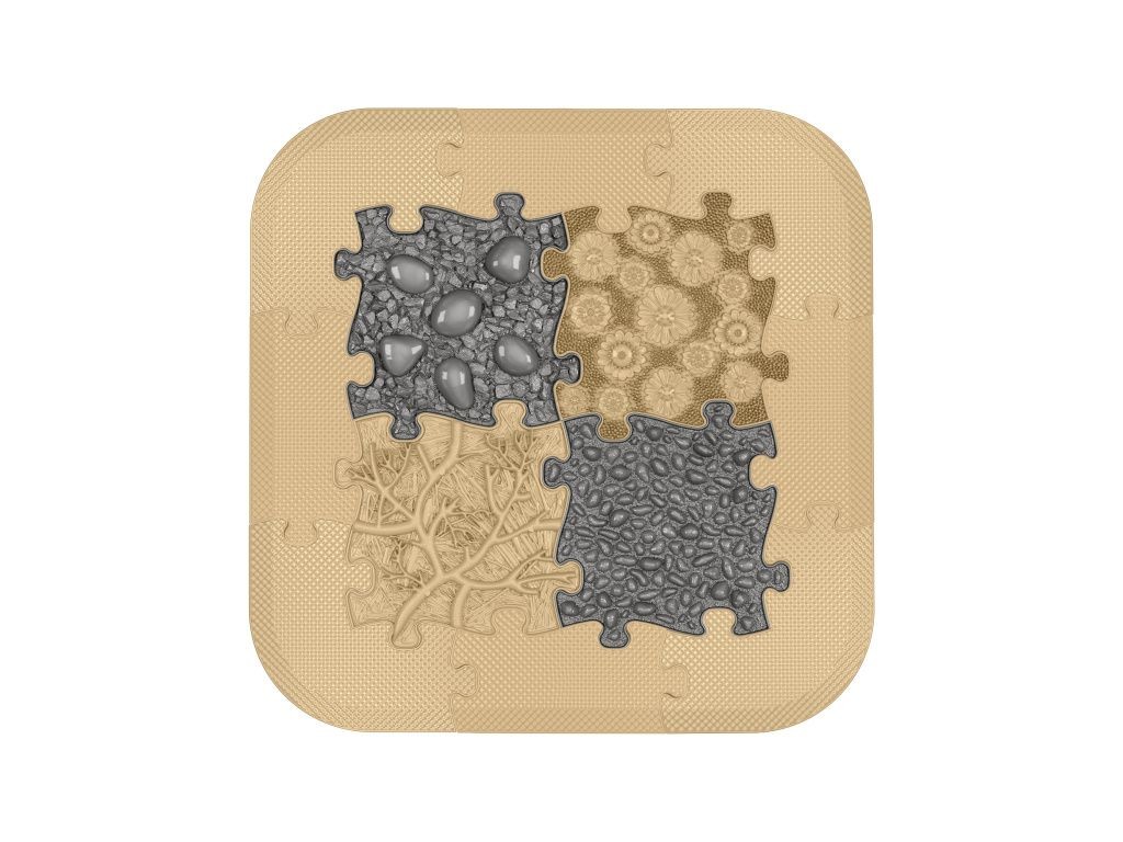 Tapis sensoriel Muffik ensemble Spa - 12 pièces, beige, graphite