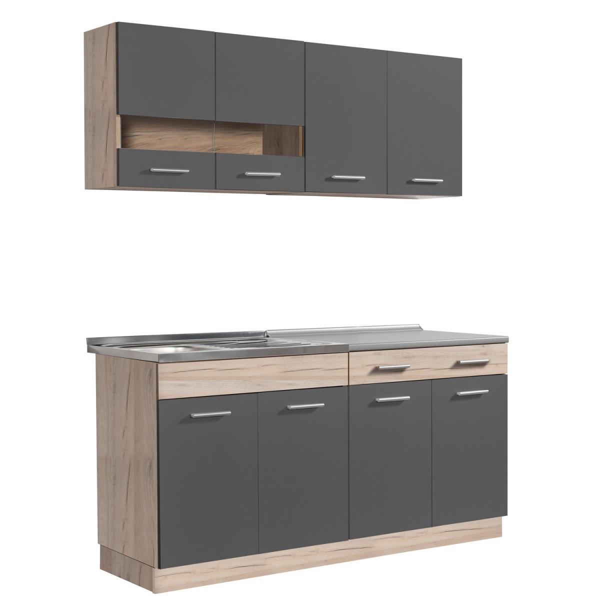 Kitchenette de 160 cm en chêne gris