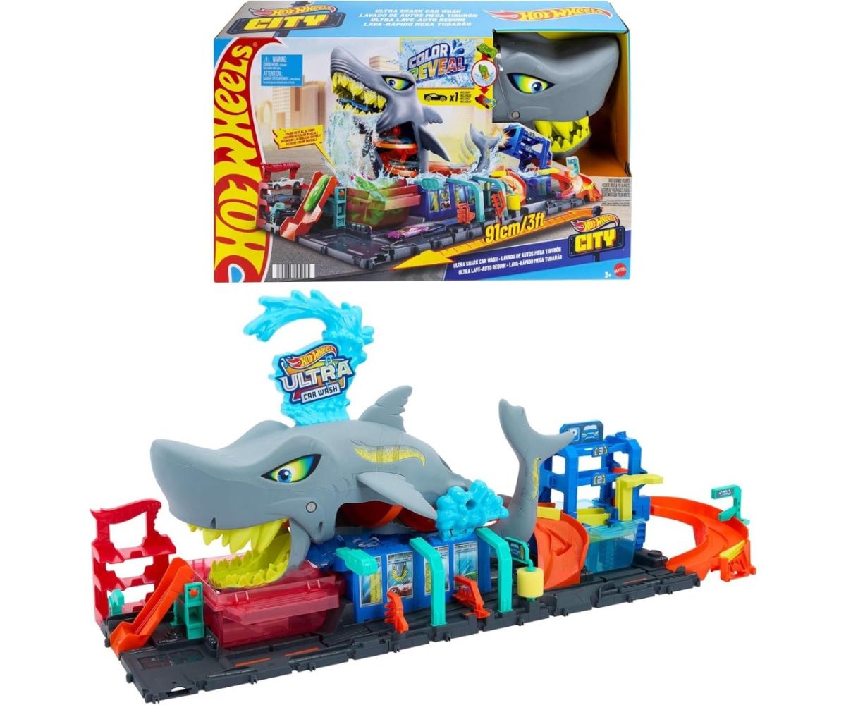Circuit Hot Wheels Mattel HTN82 City - station de lavage requin