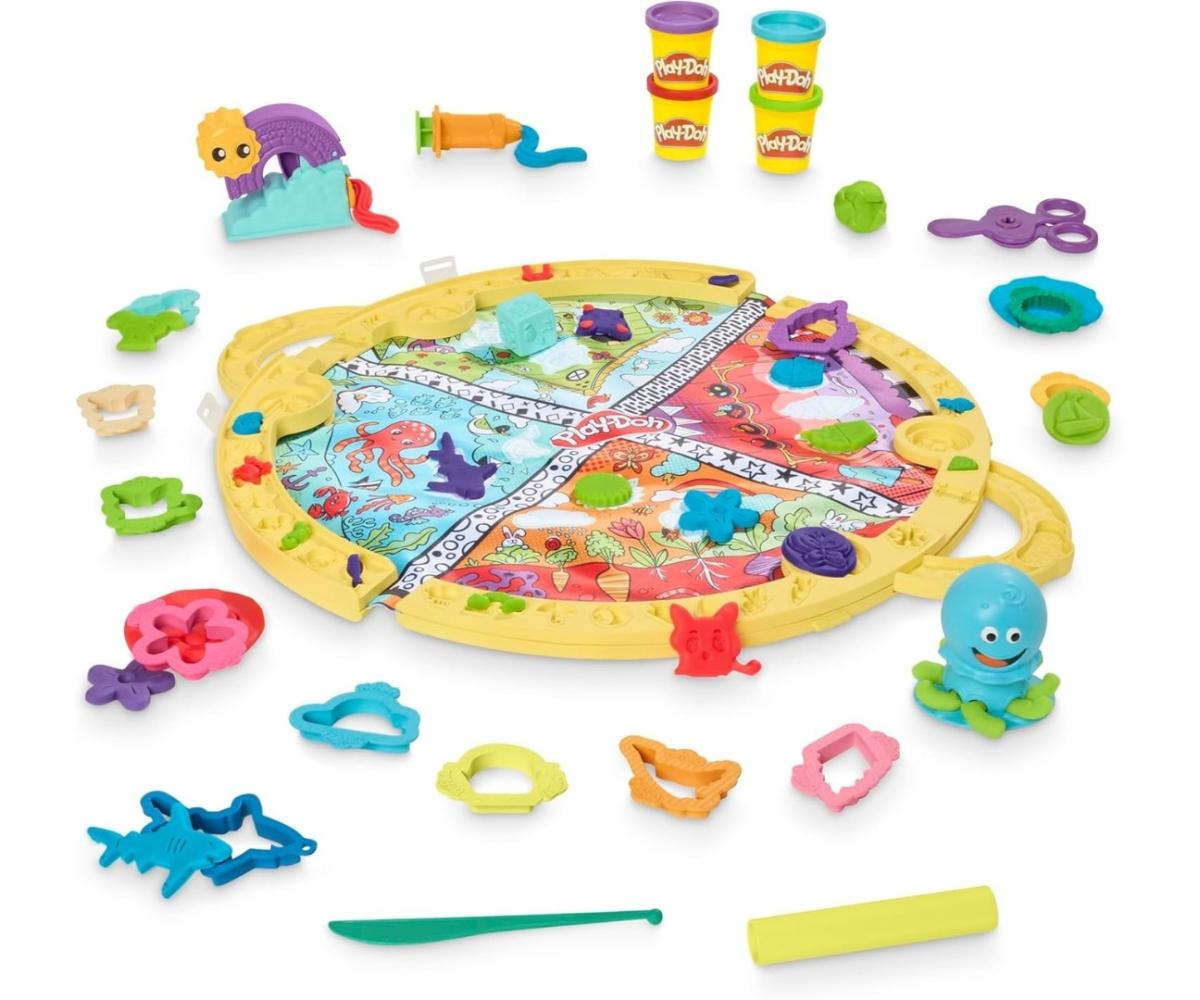 Pâte à modeler Play-Doh Hasbro F9143 - tapis pliable et 19 outils