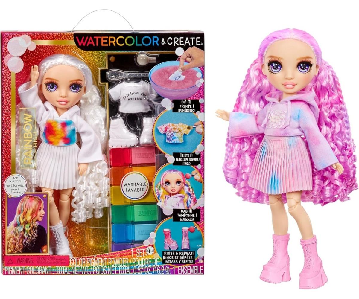Poupée MGA 507581 Rainbow High Watercolor And Create - yeux violets