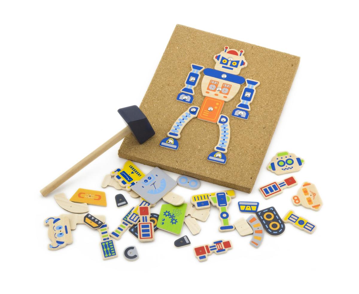 Jeu de clous Viga 50335 - tableau en liège, robots