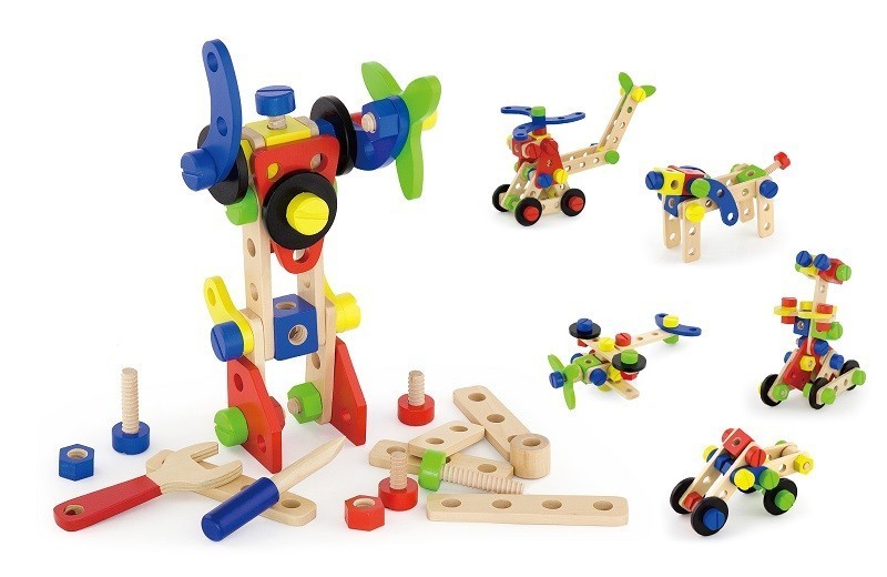 Jeu de construction Viga 50382 - 68 pièces en bois