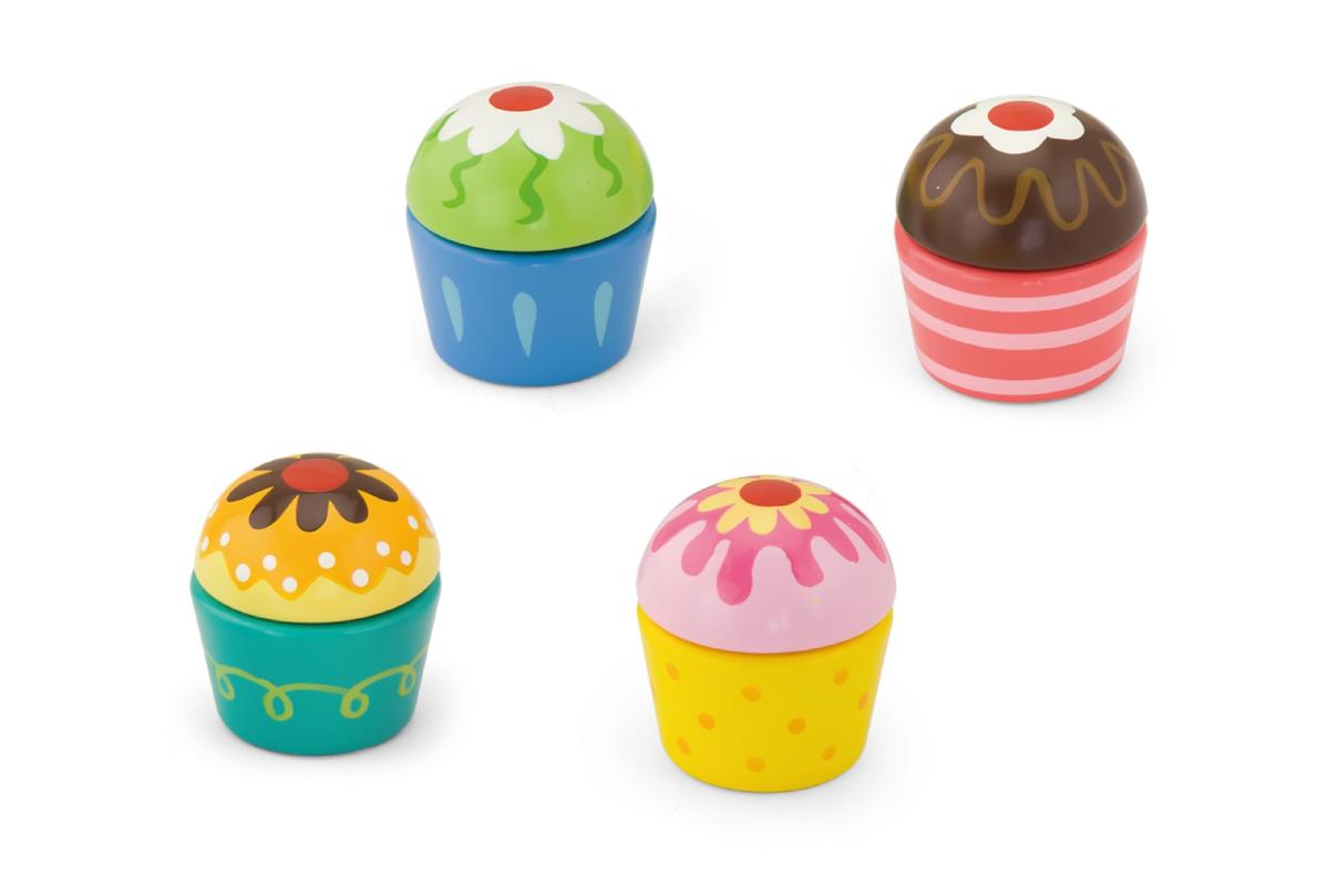 Dînette Viga 50808 - 4 cupcakes en bois