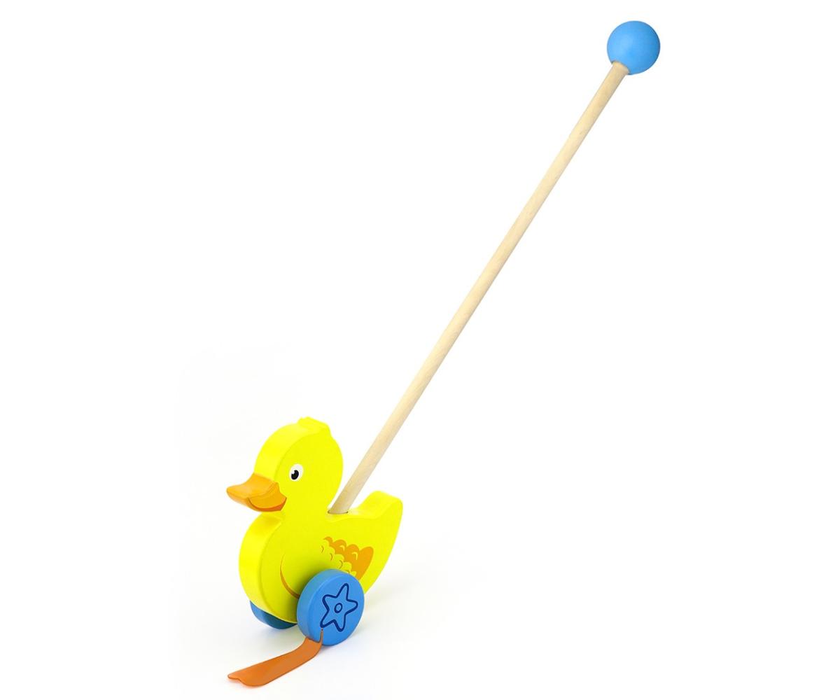 Jouet à pousser Viga 50961 - canard sur bâton en bois