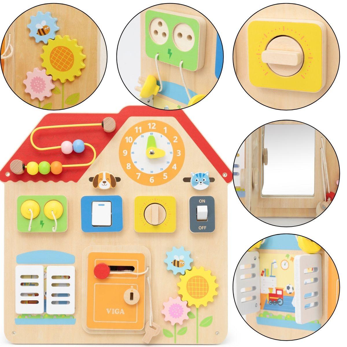 Tableau d'activités Viga 44823 - maison d'éveil en bois
