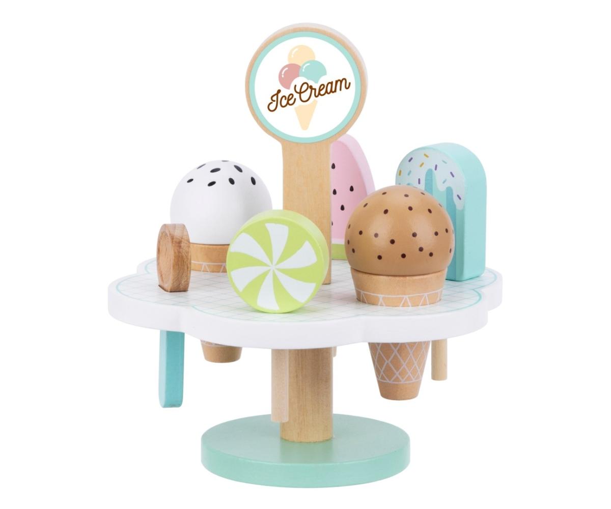 Marchande en bois Tooky Toy TK135 - glacier du tout-petit 9 pièces