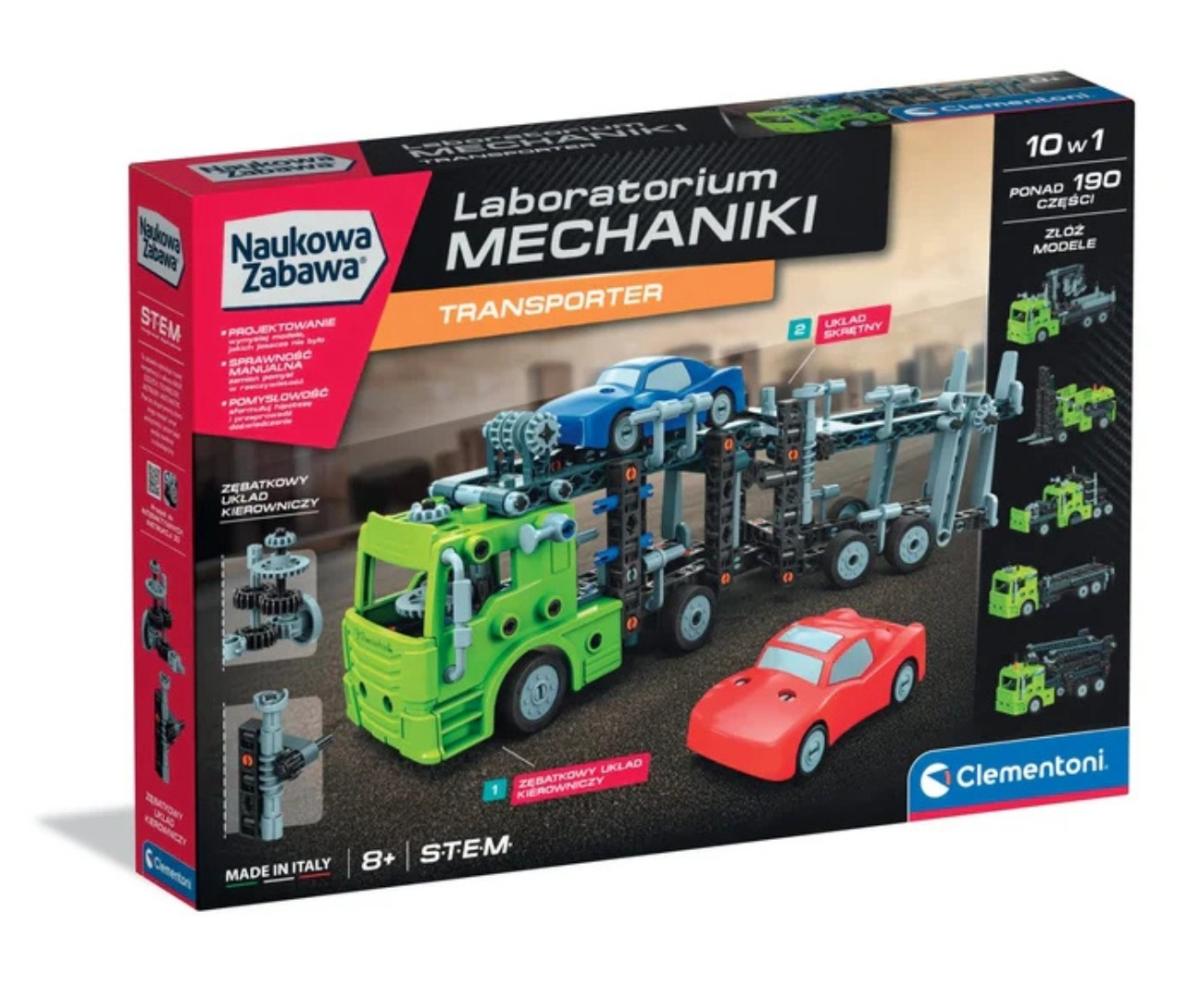 Coffret scientifique Clementoni 50249 Science & Jeu - labo mécanique camion porte-engins