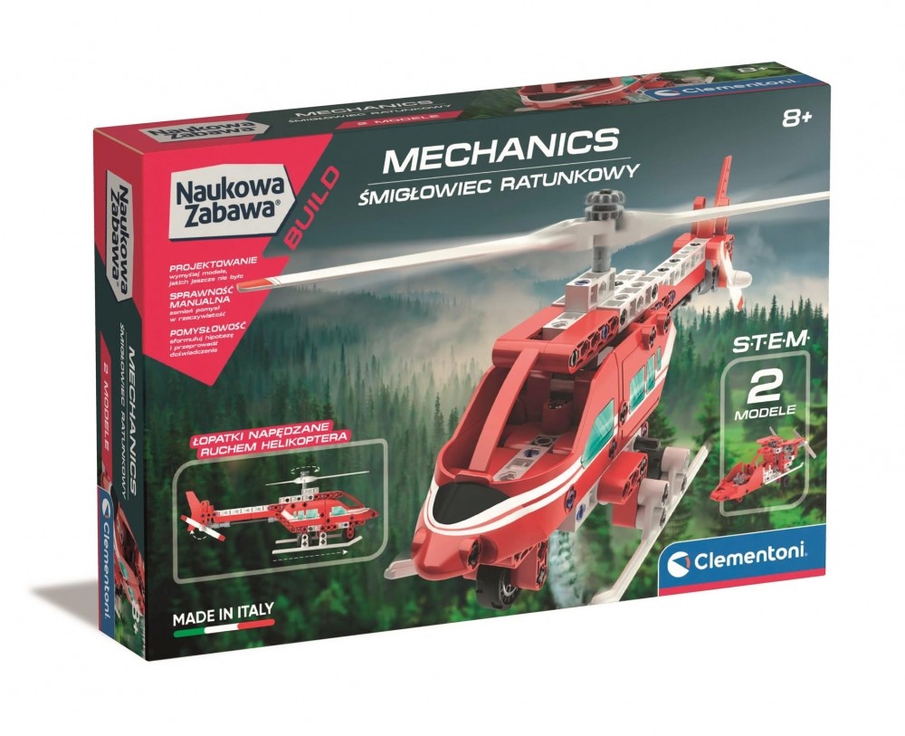 Coffret scientifique Clementoni 50753 Science & Jeu - labo mécanique hélicoptère de secours
