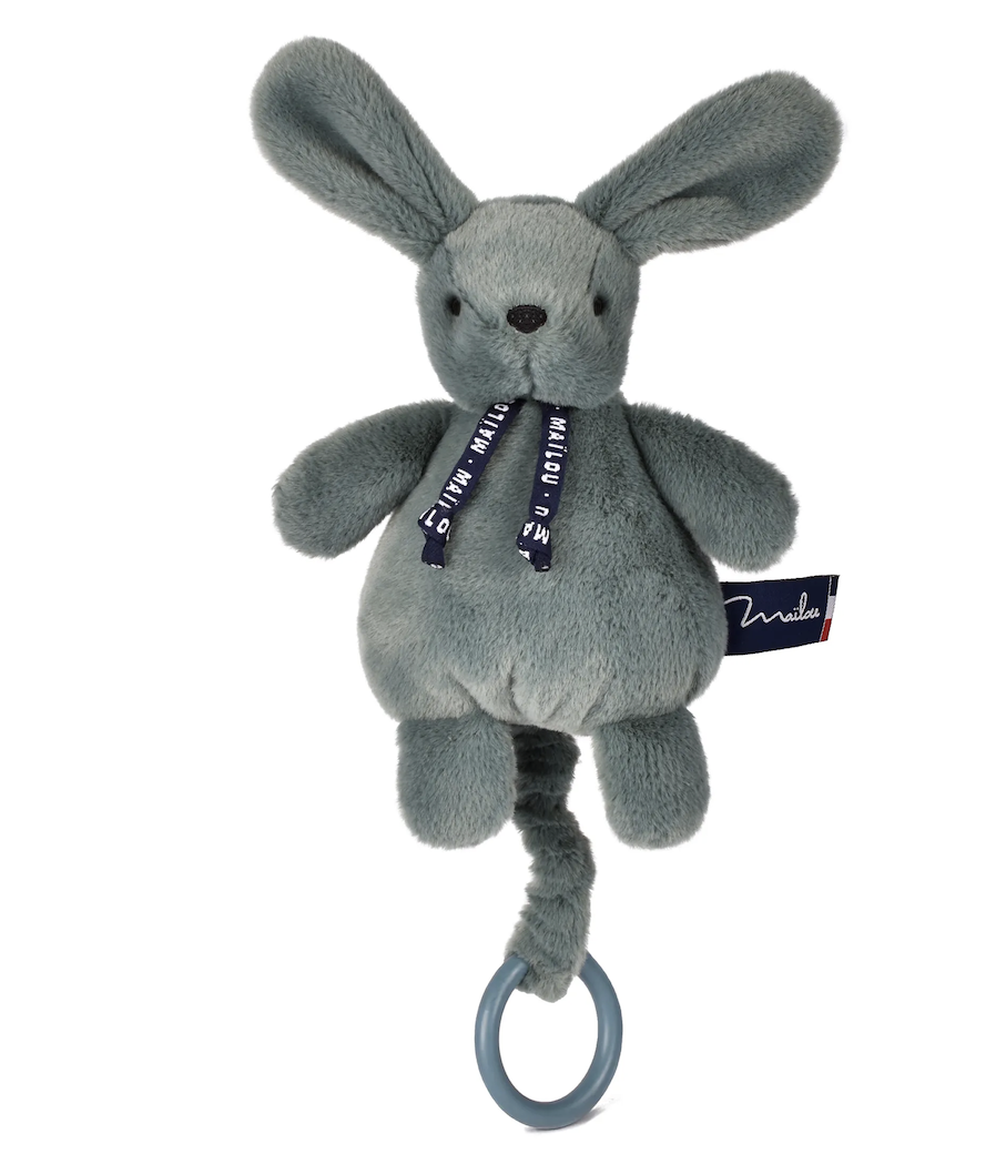 Boite a musique - lapin dorlotin- vert sauge