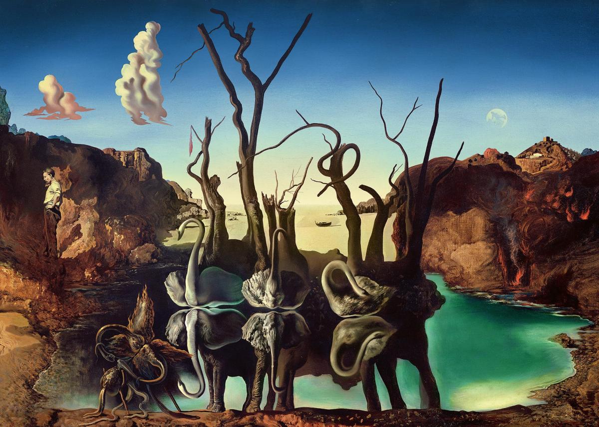 Puzzle 1000 pièces - Cygnes se reflétant en éléphants/Salvador Dali