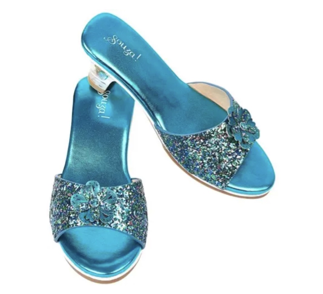 Mules a Talon Annelle - bleu satin - 30/31