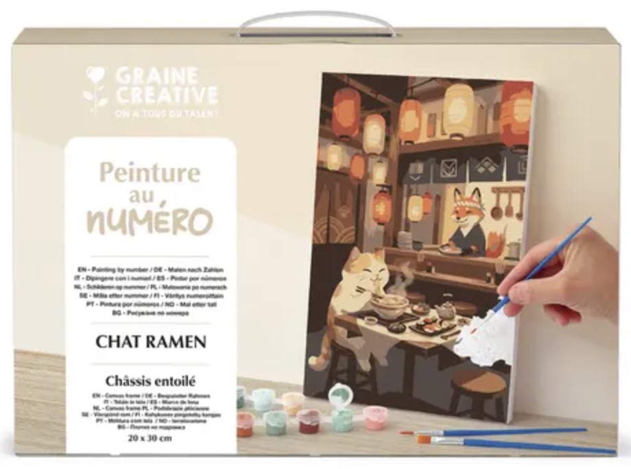 Peinture au numeor - Chat ramen