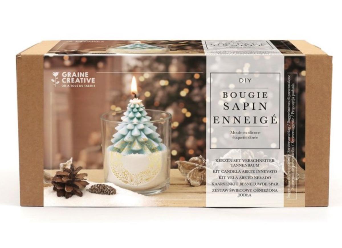 Kit bougie DIY Sapin enneige