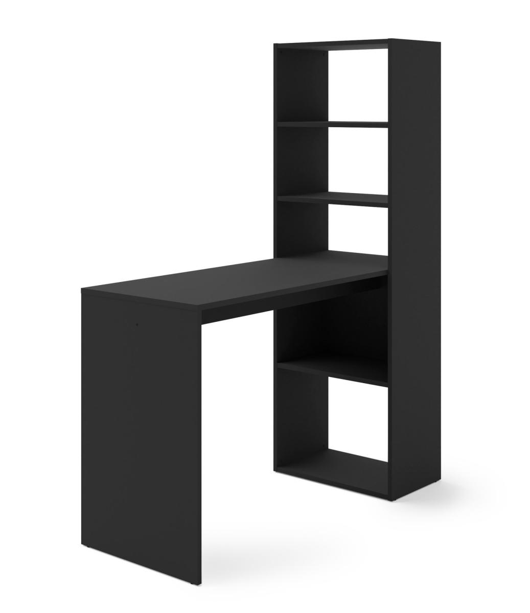 Bureau Harmony avec étagère intégrée - Noir mat