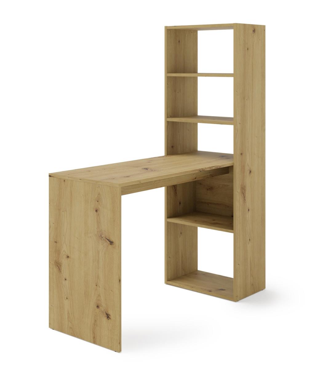 Bureau Harmony avec étagère intégrée - Chêne artisan