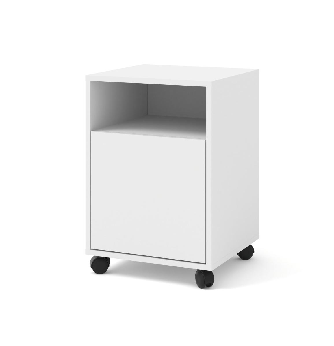 Caisson de bureau à roulettes BIMotion 60 cm - Corps blanc mat, façades blanc mat