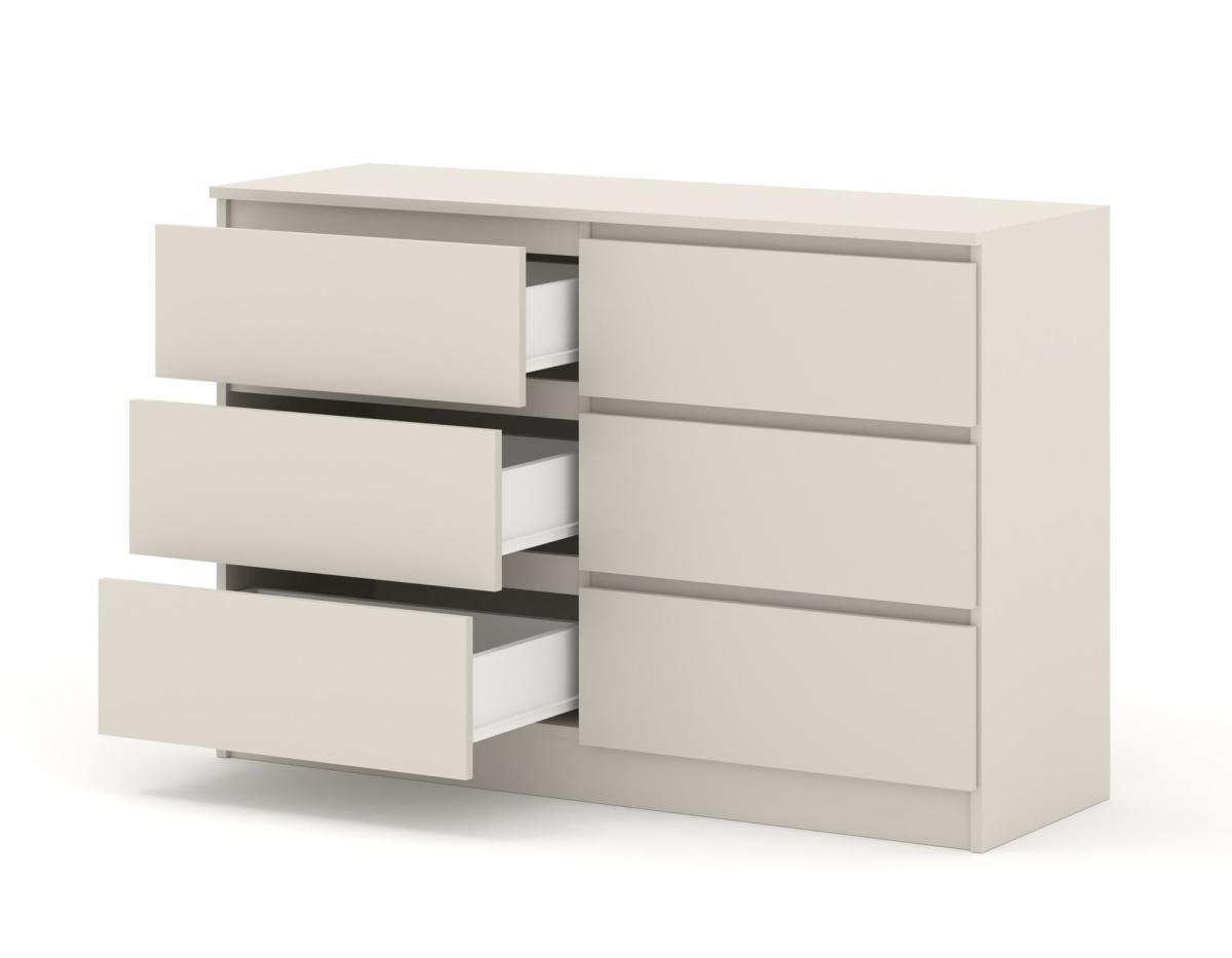 Commode MAJA 120 cm 6 tiroirs - cachemire mat