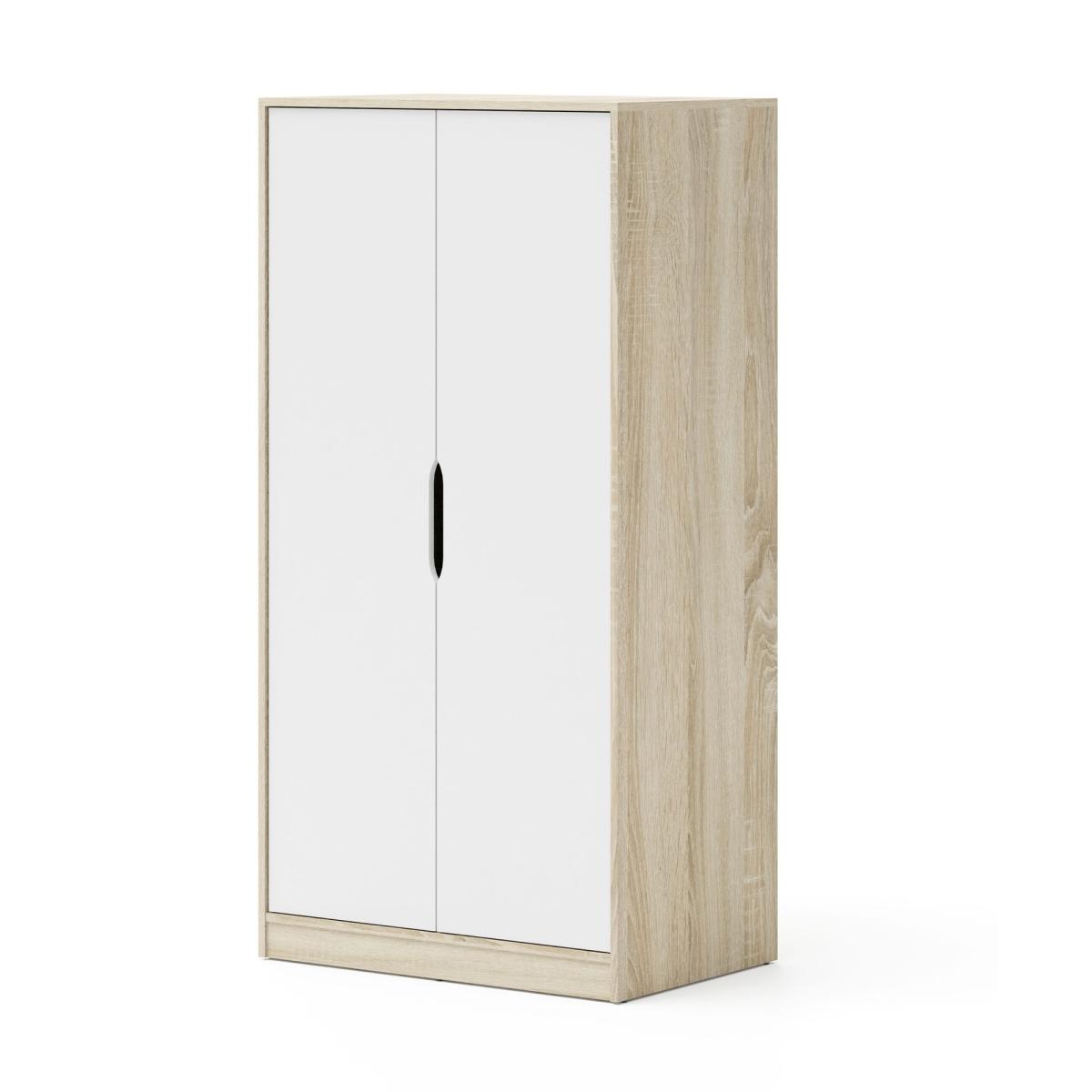 Armoire 2 portes Samoa Fuji 90 cm - chêne cremona et blanc mat