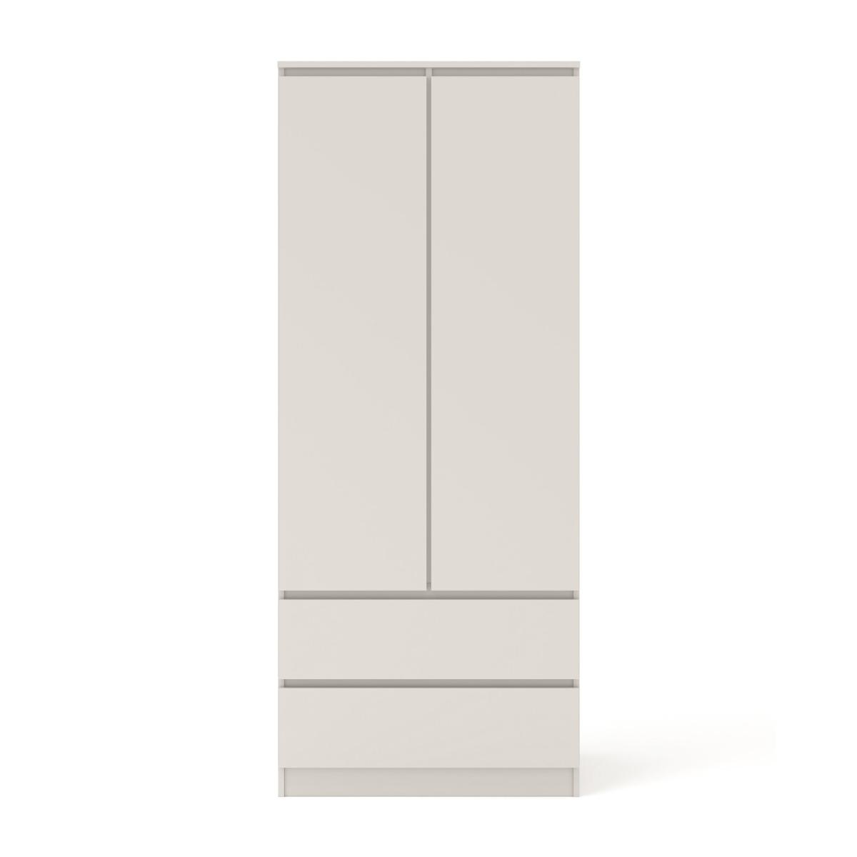 Armoire MAJA 80 cm 2 portes 2 tiroirs - cachemire mat