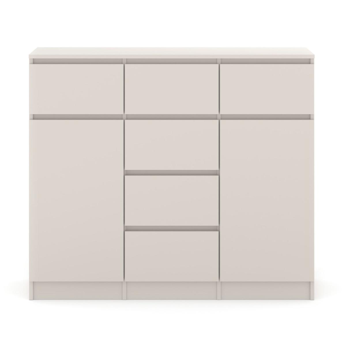Buffet MAJA 120 cm 2 portes 6 tiroirs - cachemire mat