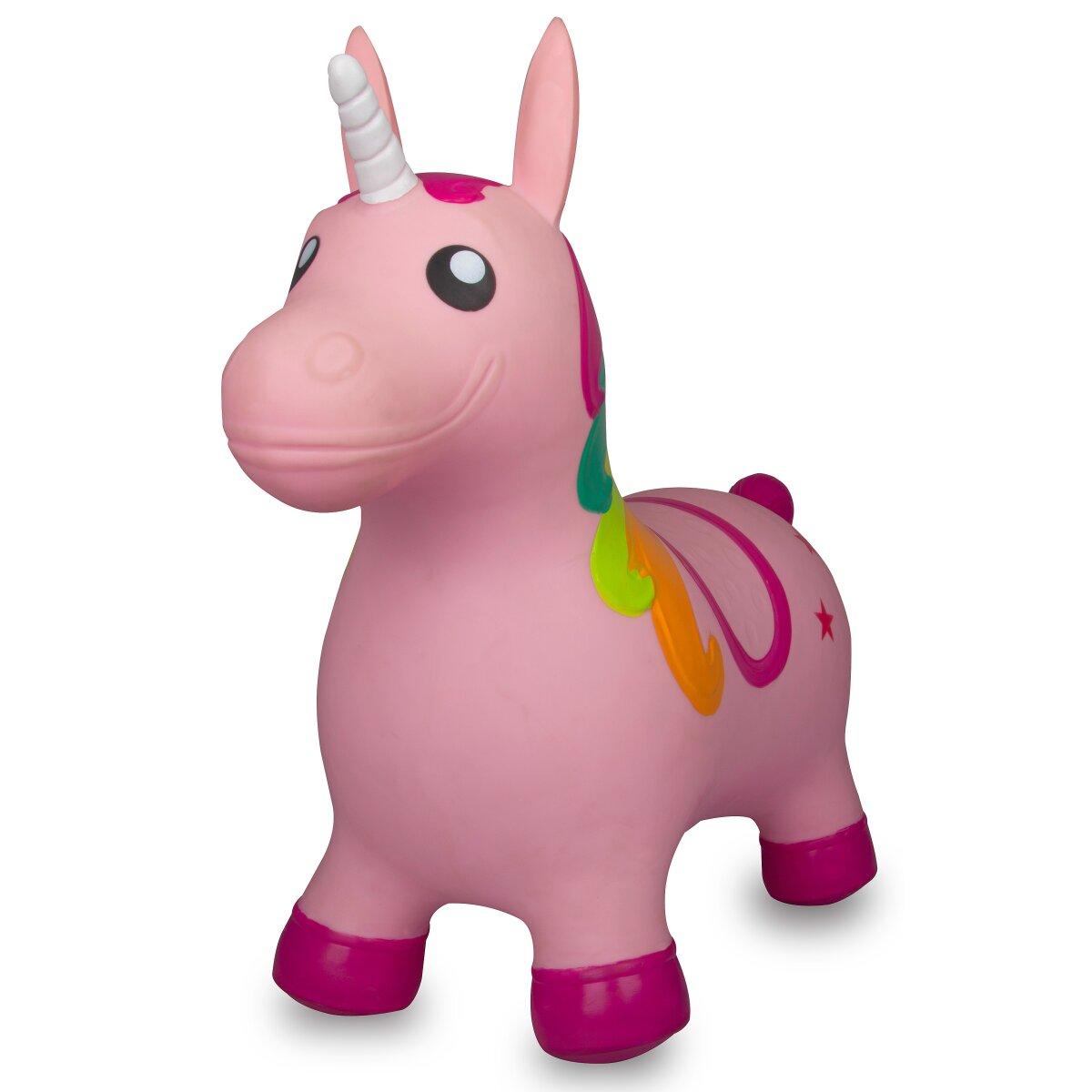 Animal rebondissante licorne HoppyDoo multicolore avec pompe