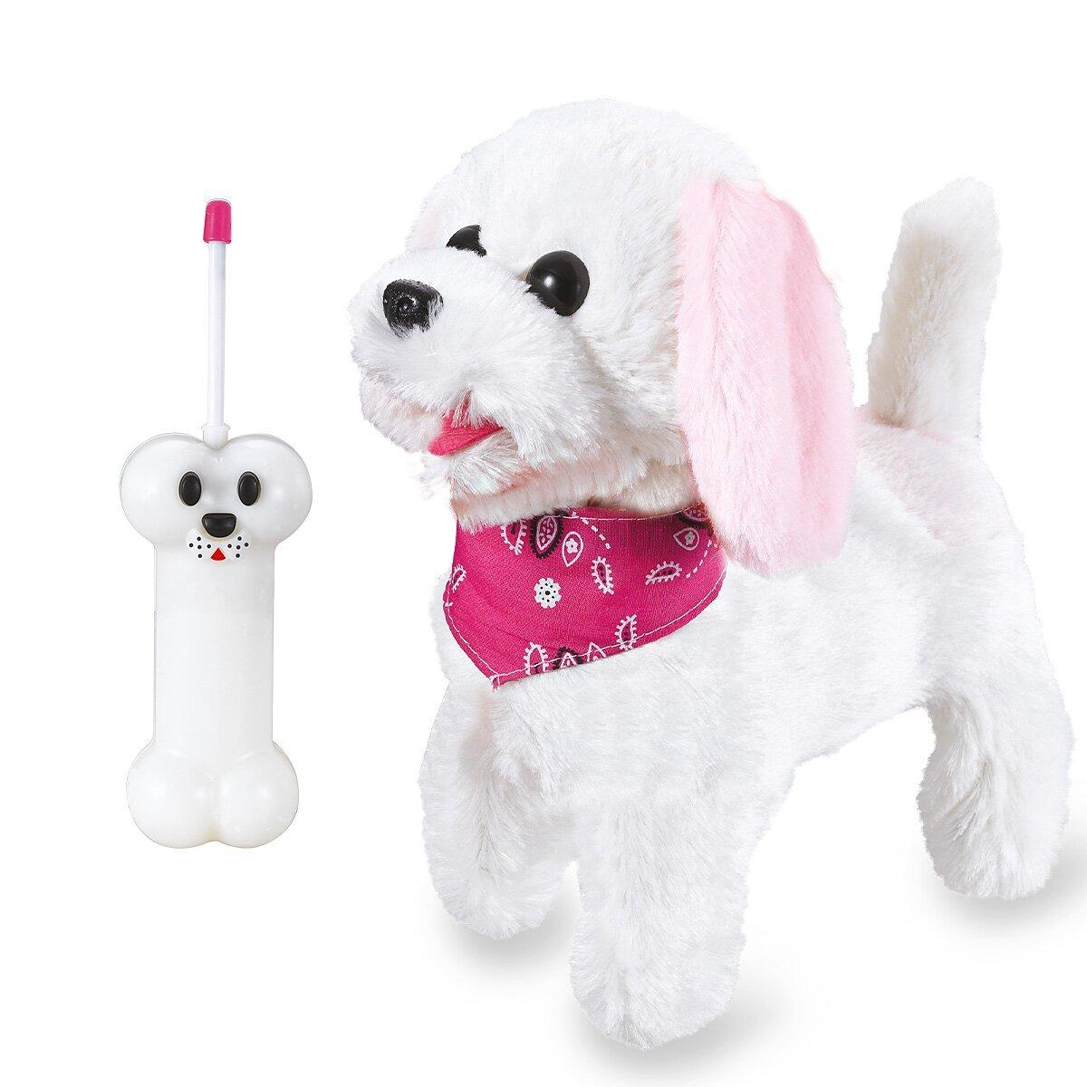 Trixi RC chien en peluche blanc/Rosa 27MHz