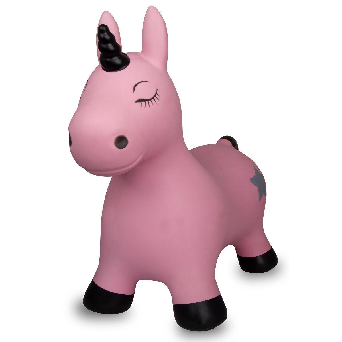 Animal rebondissante Licorne HoppyDoo rose vif avec pompe
