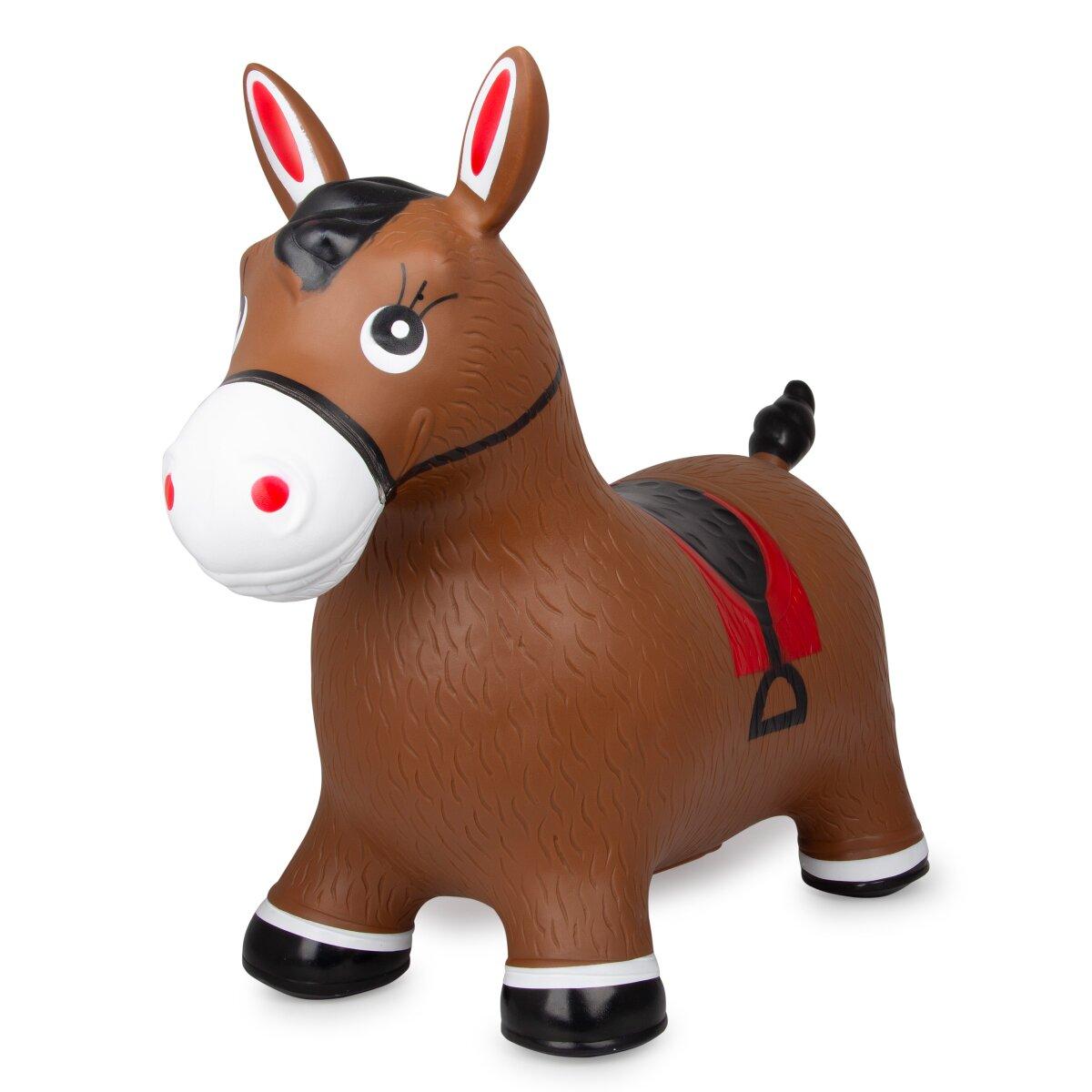Animal rebondissante cheval HoppyDoo brun avec pompe