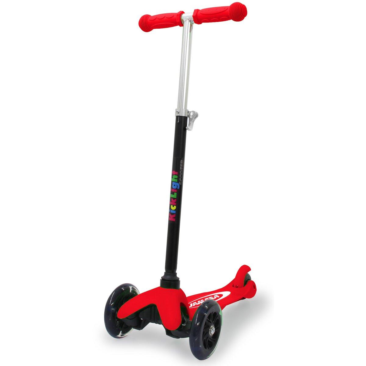 Trottinette enfant KickLight rouge à roues lumineuses