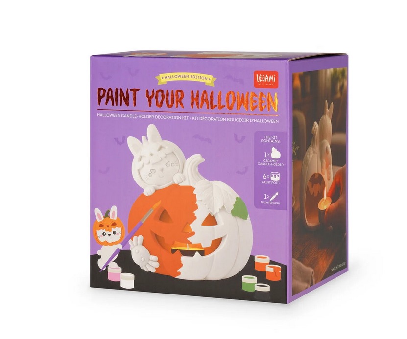 Kit bougeoir Halloween Citrouille Lapin - Paint your halloween