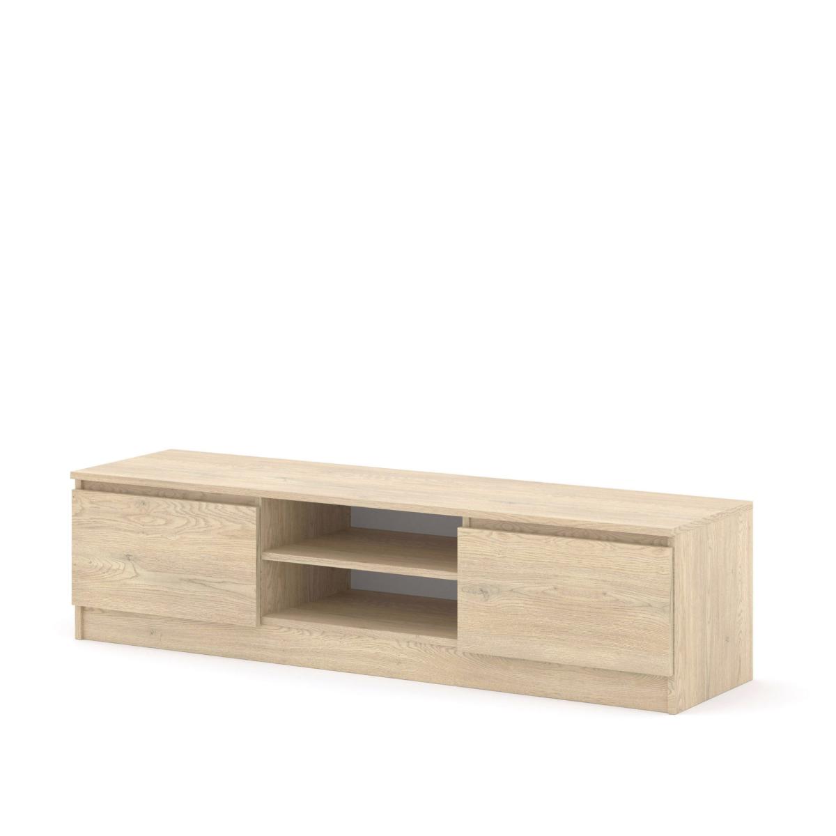 Meuble TV Maja 150 cm 2 portes et niche centrale - chêne cremona