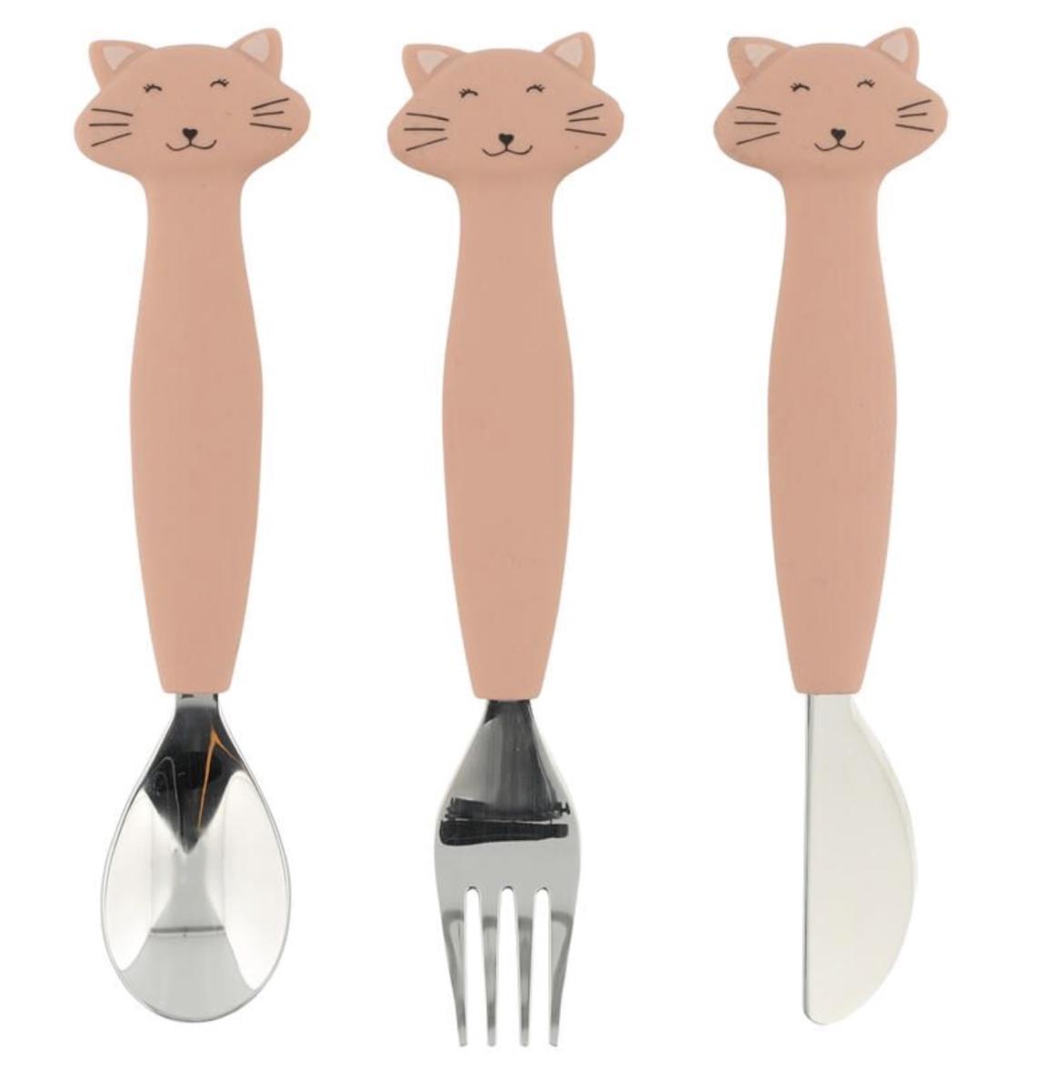 Couverts 3 pieces en silicone - Mrs Cat