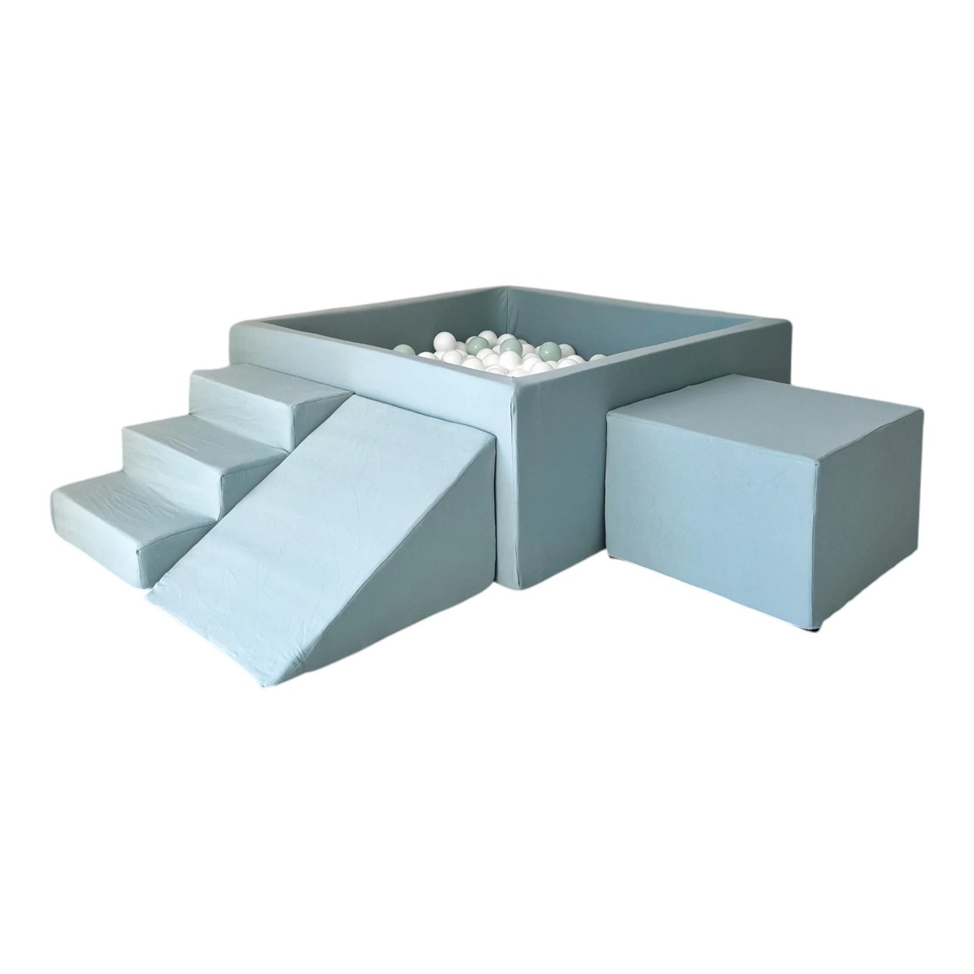 Piscine à balles carrée 106 x 106 x 40 cm avec modules en mousse avec 400 balles — Dirty mint