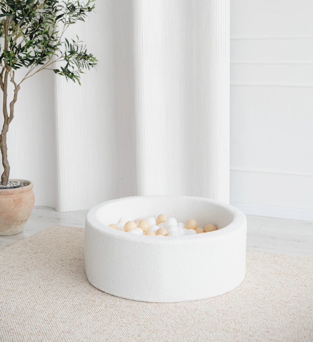 Piscine à balles ronde 90 x 30 cm avec 200 balles — Blanc
