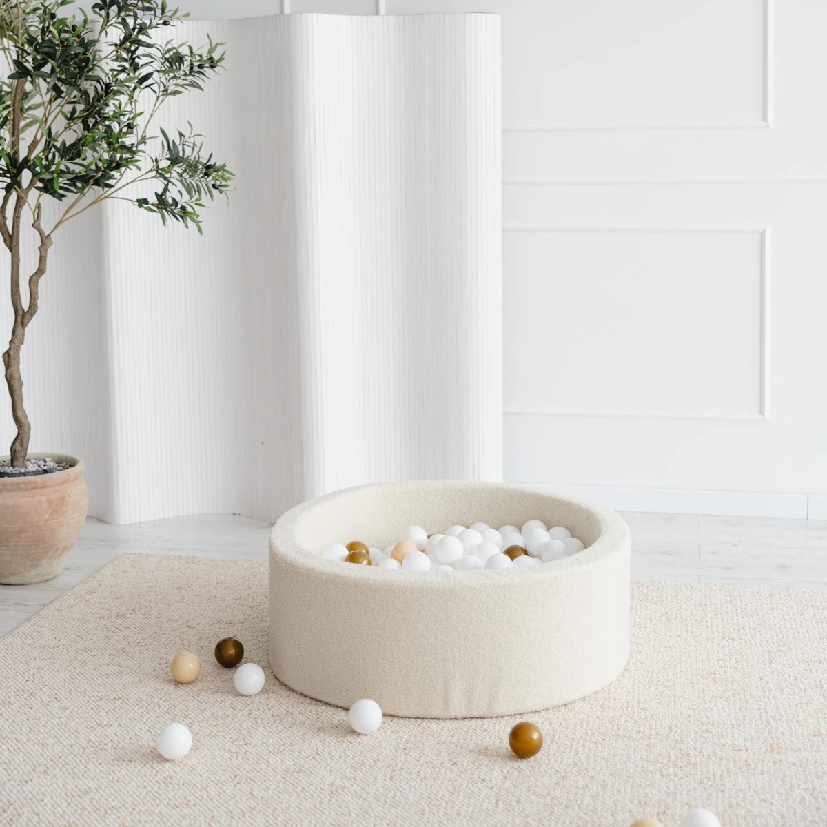 Piscine à balles ronde 90 x 30 cm avec 250 balles — Crème