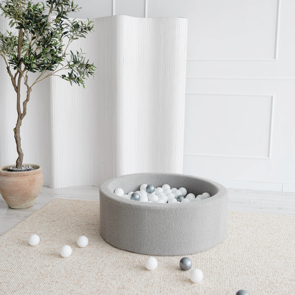 Piscine à balles ronde 90 x 30 cm avec 200 balles — Gris