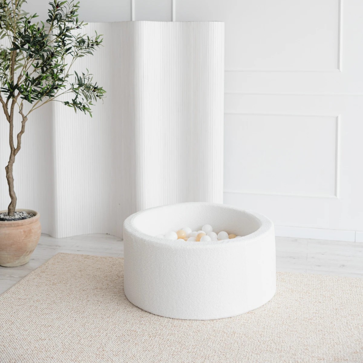 Piscine à balles ronde 90 x 40 cm avec 300 balles — Blanc
