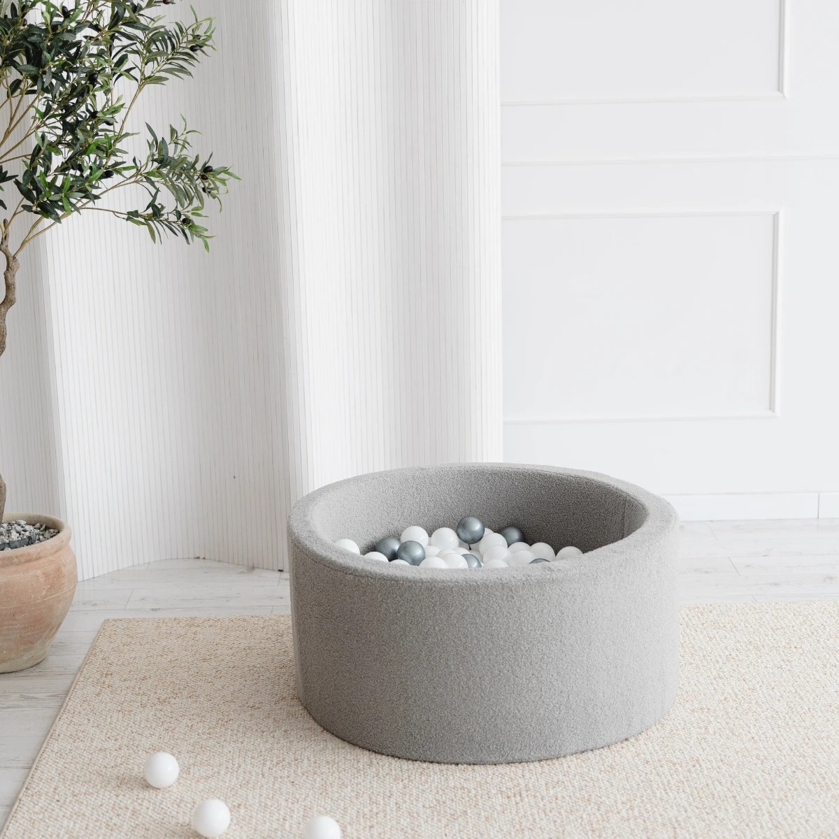 Piscine à balles ronde 90 x 40 cm avec 200 balles — Gris
