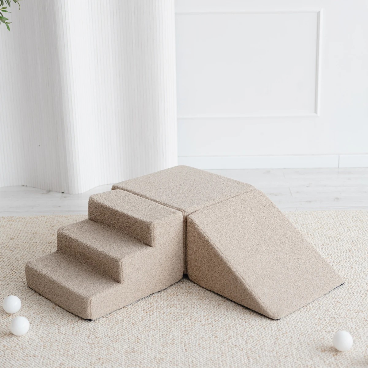 Parcours de motricité 3 modules en mousse — Beige