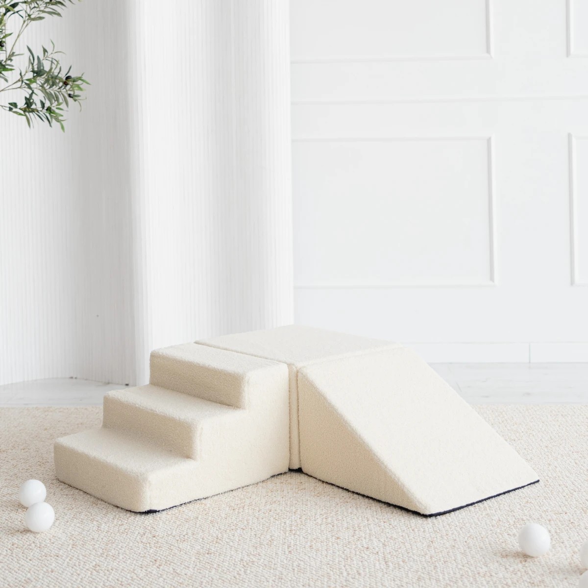 Parcours de motricité 3 modules en mousse — Crème