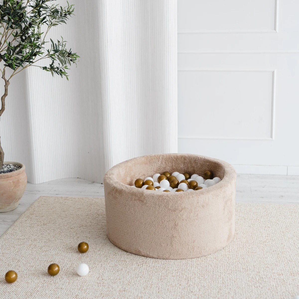 Piscine à balles ronde 90 x 40 cm avec 300 balles — Beige