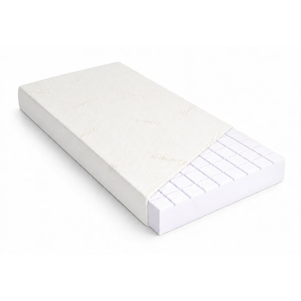 Matelas enfant en mousse 70 x 140 cm housse bambou, face alvéolée