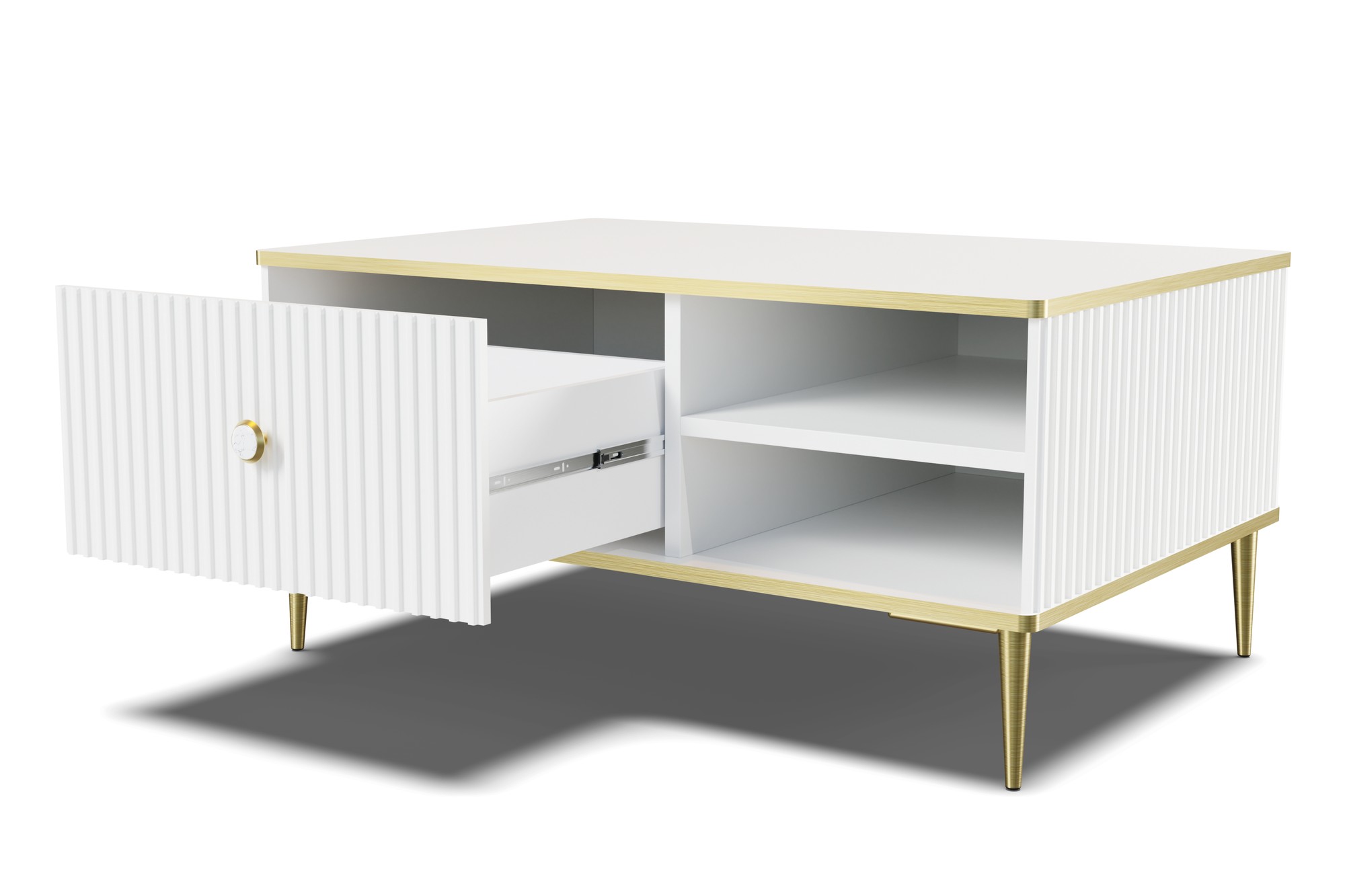 Table basse Petra 90 cm - blanc mat
