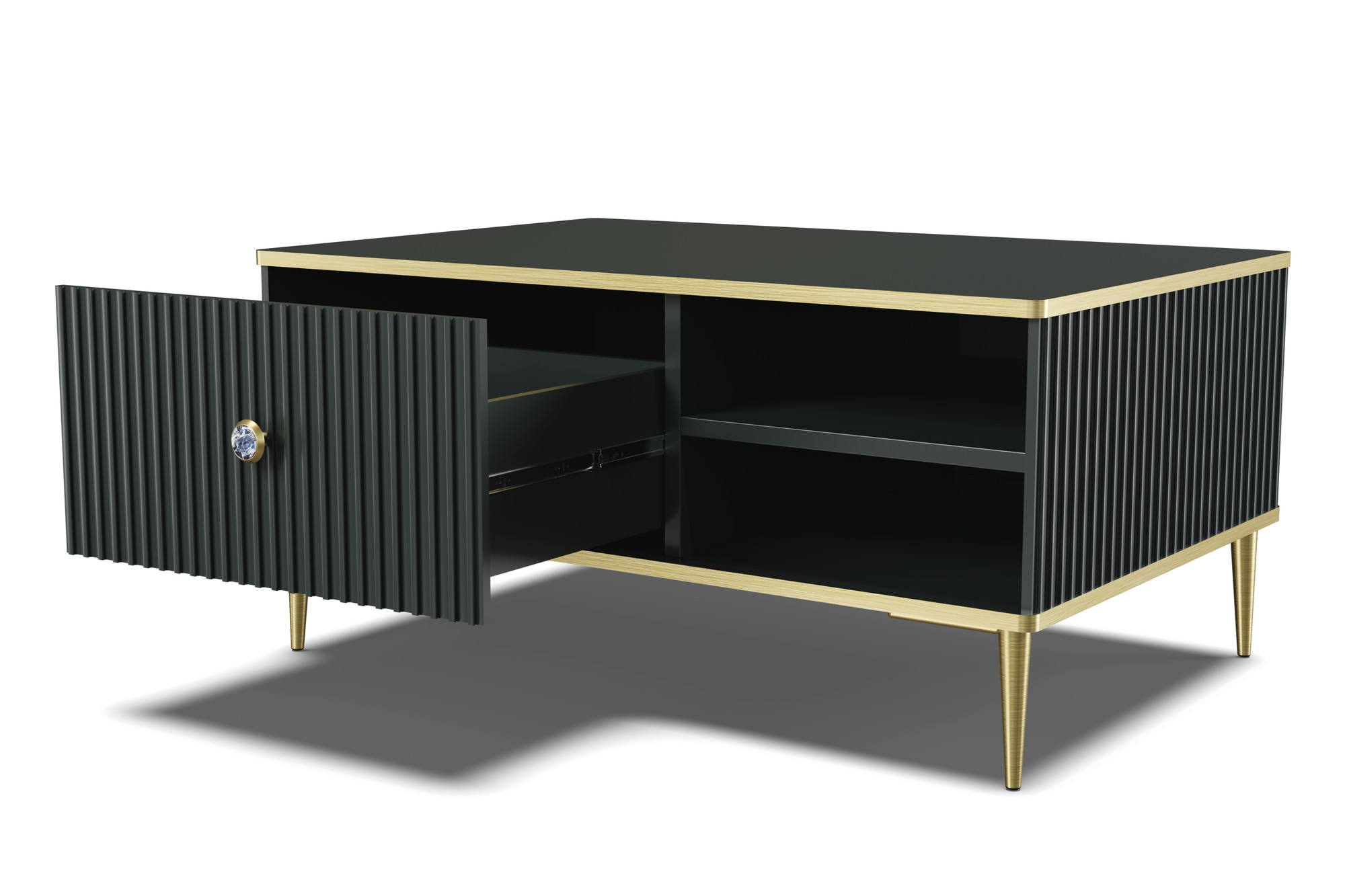 Table basse Petra 90 cm - noir mat