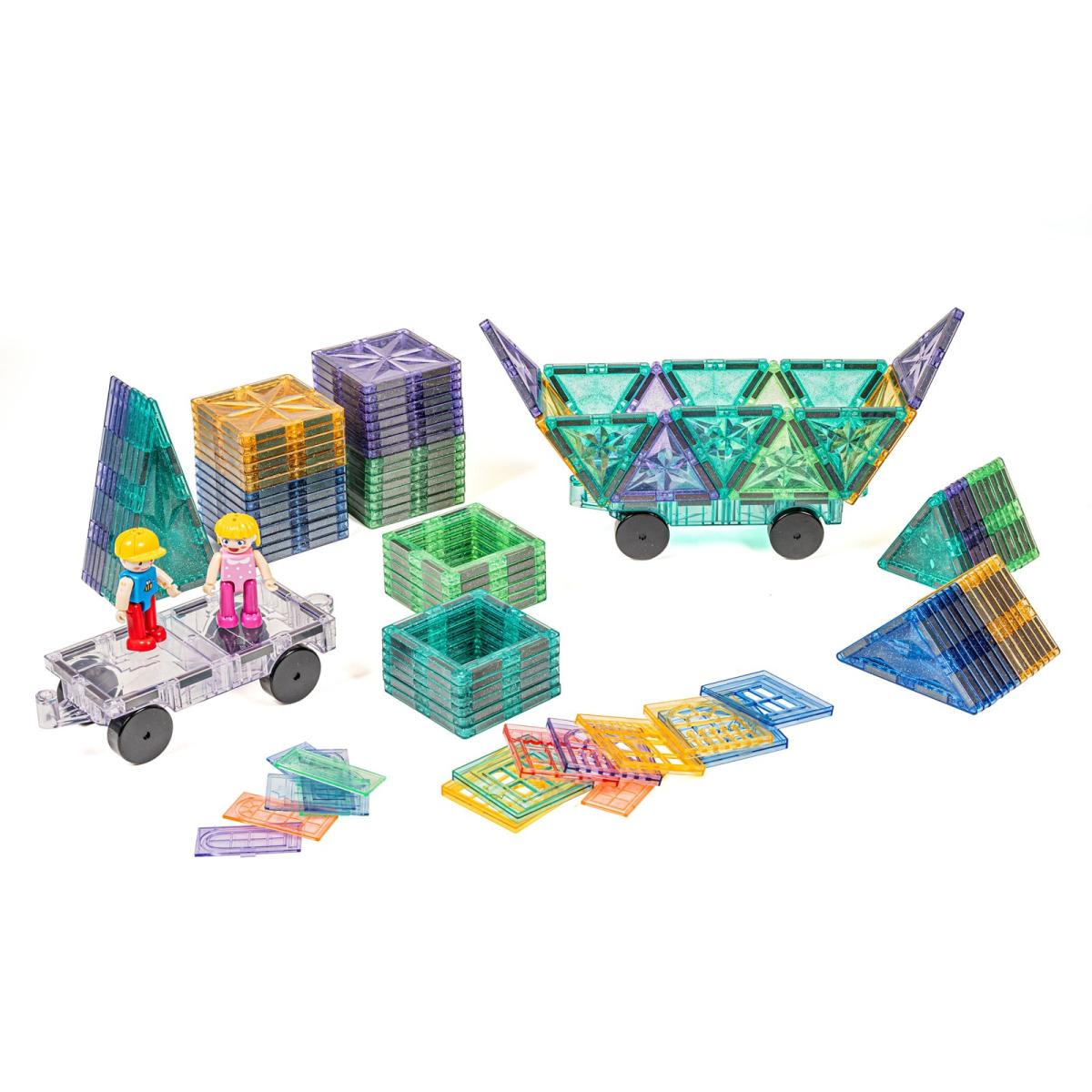 MagGenius Blocs de construction magnétiques — Paillettes — 110 pièces