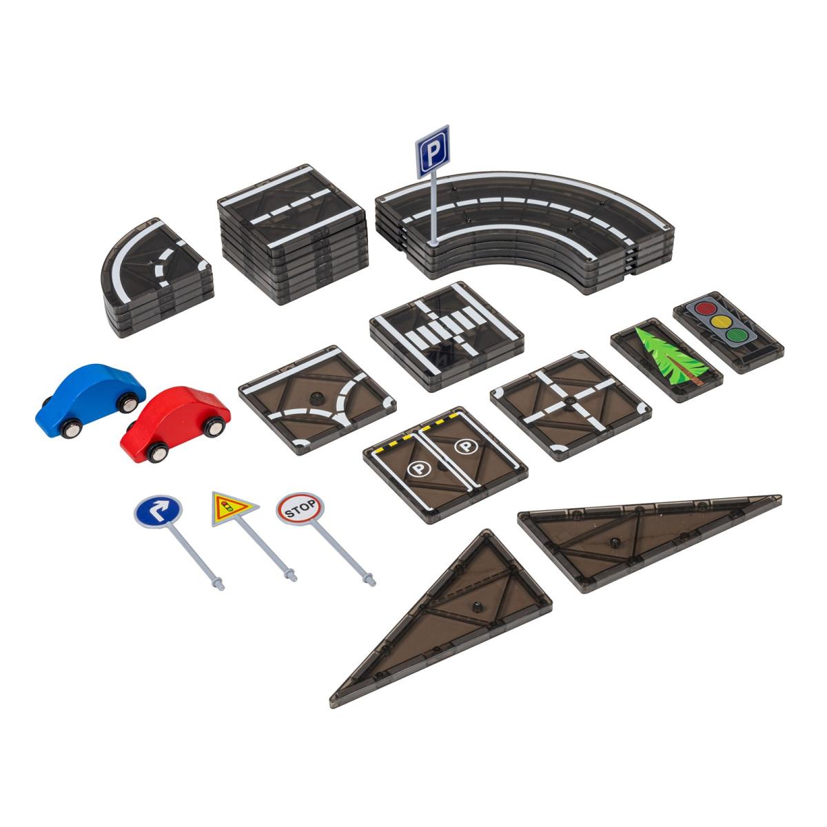 MagGenius Blocs de construction magnétiques — éléments de route — 30 pièces